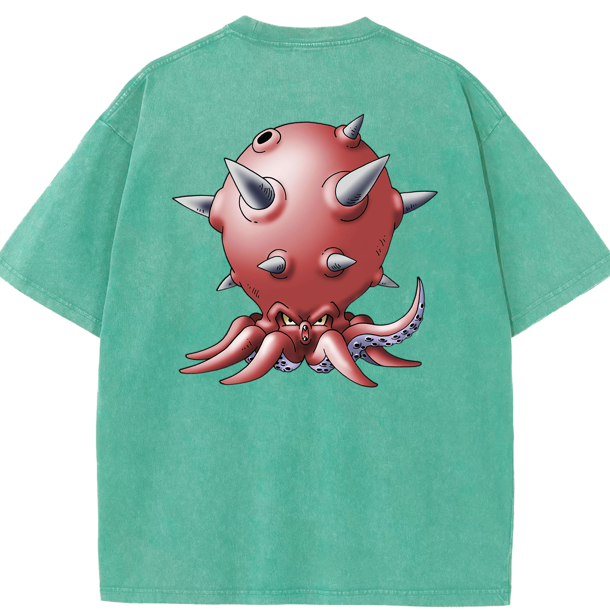 （画像用） ドラゴンクエスト Doragon Kuesuto Dragon Quest 綿100% ヴィンテージ風 半袖Tシャツ（背面プリント）
